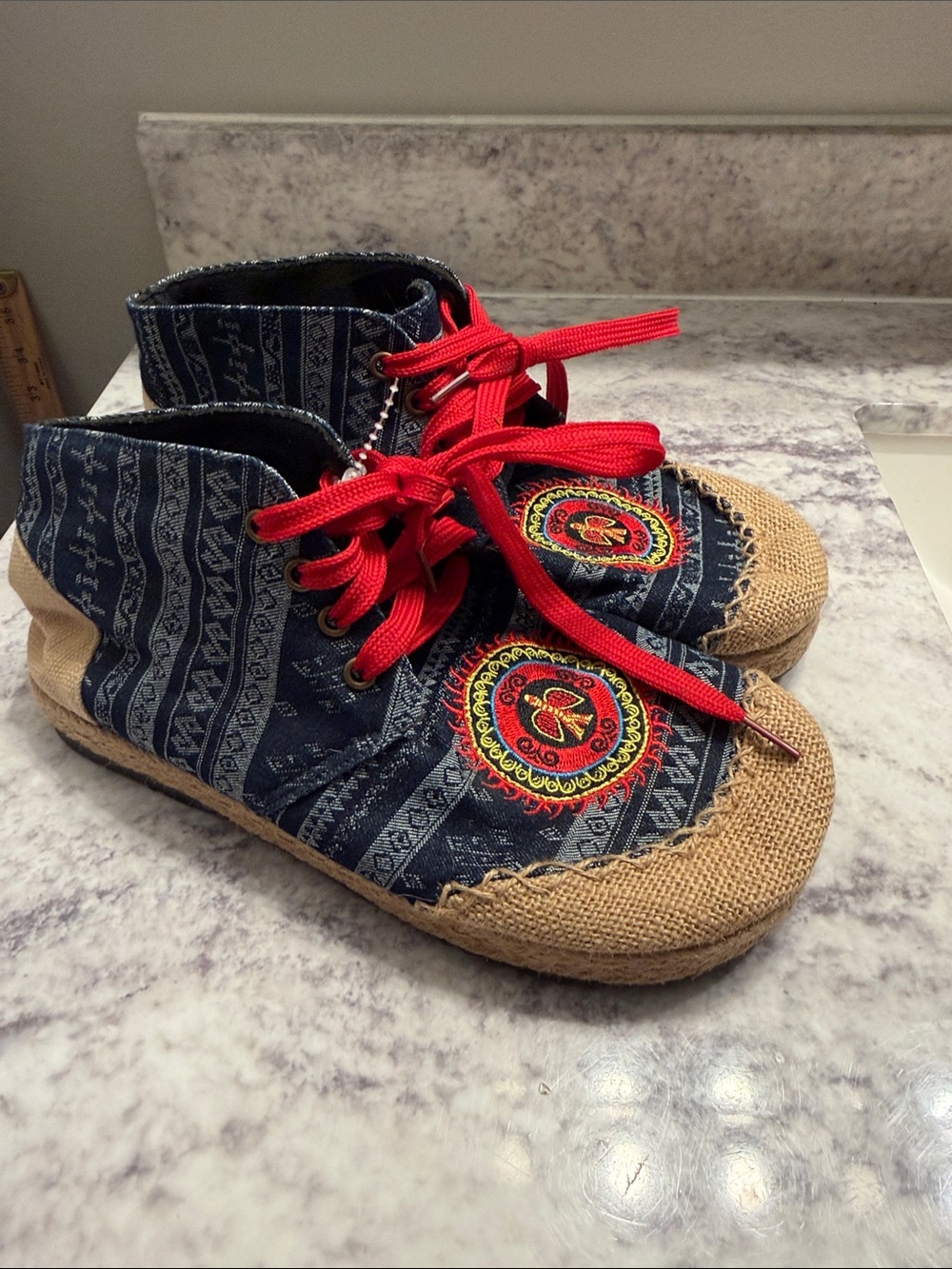 Bohemian Bliss Ankle Booties - Hand-Made Round Toe Flat Shoes size 39